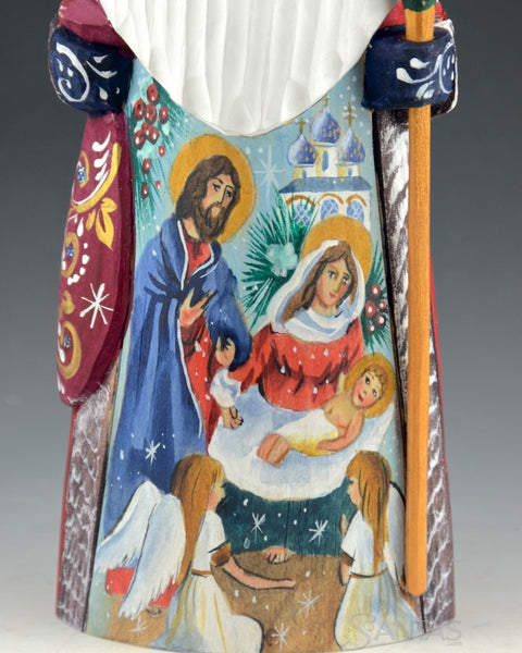 7 inch Russian Santa with Nativity Scene