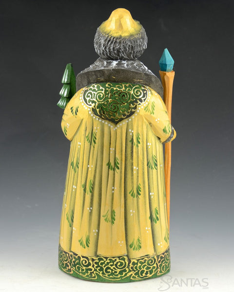 Small Green and gold Ornate Russian Santa