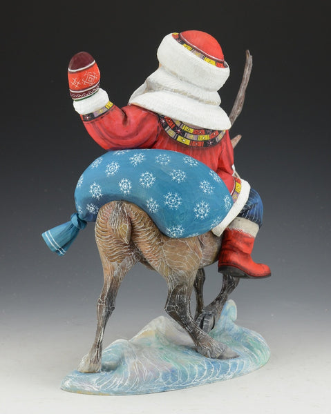 Santa's Favorite Reindeer - Carved Russian Santa