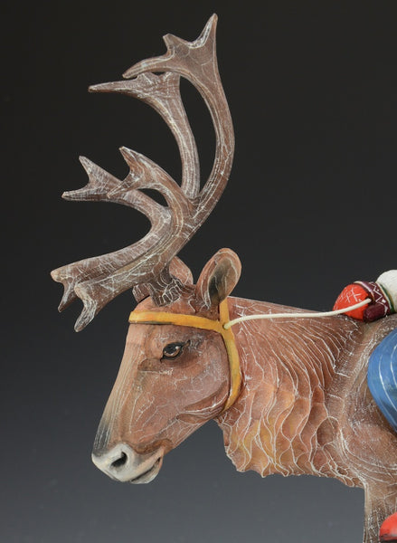 Santa's Favorite Reindeer - Carved Russian Santa