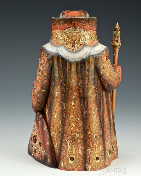 Small Golden Russian Santa with Jewels