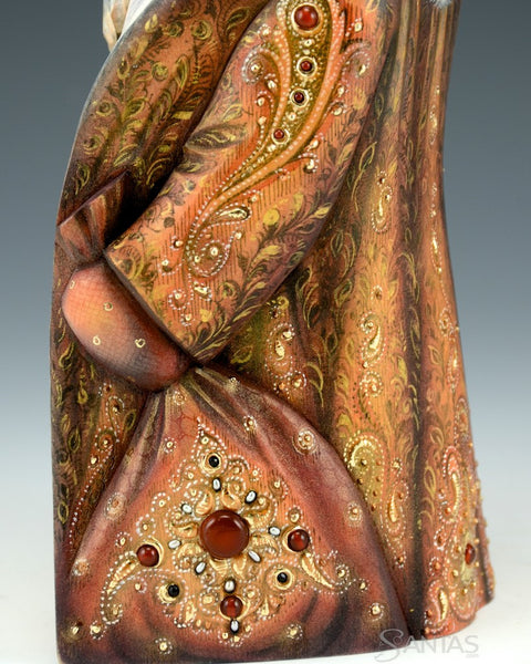 Small Golden Russian Santa with Jewels