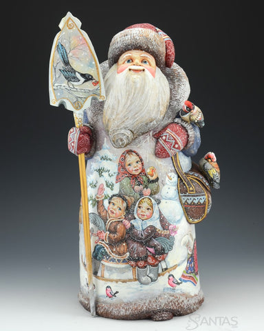 Bird Lover Russian Santa with Children