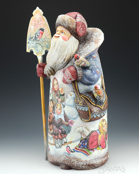 Bird Lover Russian Santa with Children