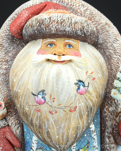 Blue Eyed Russian Santa with Children and Nature