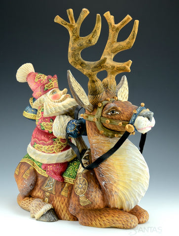 Russian Santa and Reindeer by Kikin