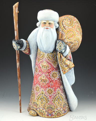 Strawberry and Charcoal Russian Traveller Santa