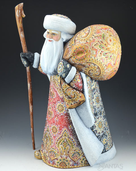 Strawberry and Charcoal Russian Traveller Santa