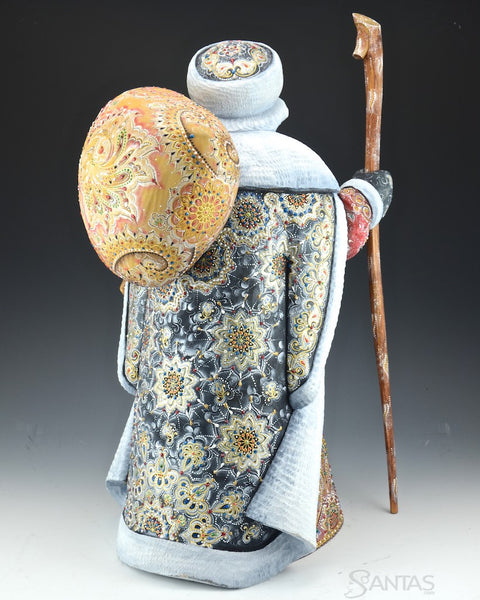 Strawberry and Charcoal Russian Traveller Santa