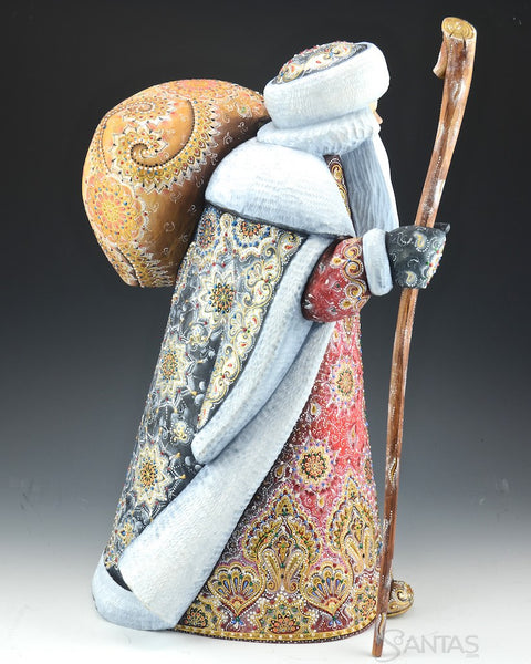 Strawberry and Charcoal Russian Traveller Santa