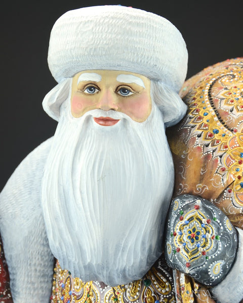 Strawberry and Charcoal Russian Traveller Santa
