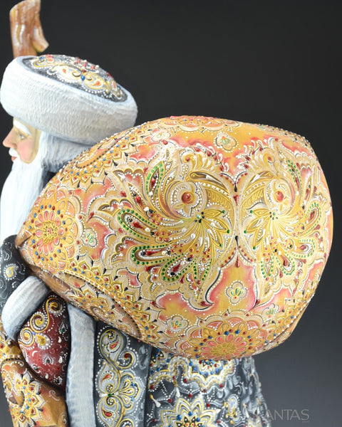 Strawberry and Charcoal Russian Traveller Santa