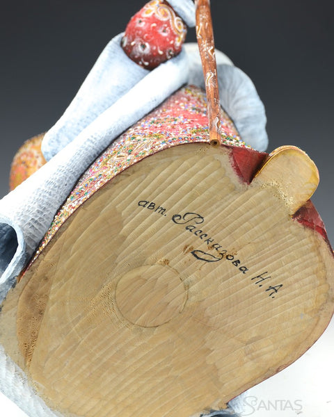 Strawberry and Charcoal Russian Traveller Santa