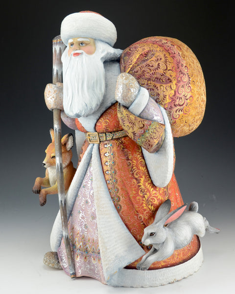Good King Wenceslas Russian Santa with fox and Rabbit