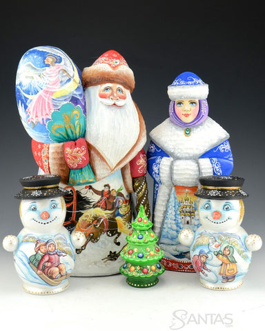 Russian Santa and Snowmaiden Ensemble - 5 piece set