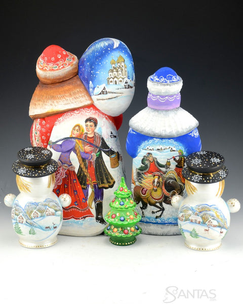 Russian Santa and Snowmaiden Ensemble - 5 piece set