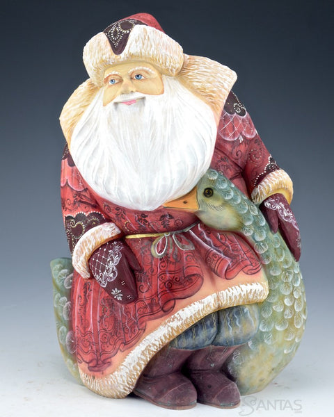 Russian Santa with Christmas Goose