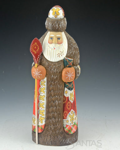 Imperial Russian Santa Claus Carving with Staff