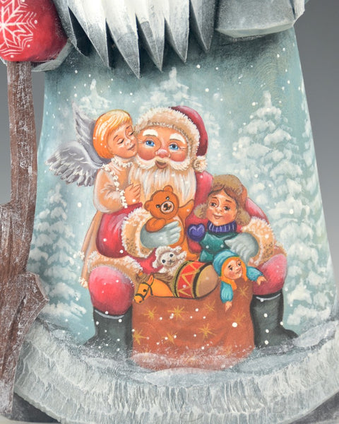 Detailed Russian Santa with Scenes Featuring Santa and the Snowmaiden
