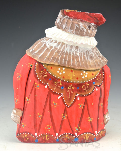 Wide 7 inch Scenic Troika Scene Russian Santa Claus Carving