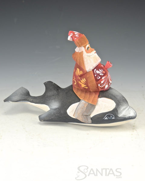 Russian Santa Claus Riding an Orca Whale