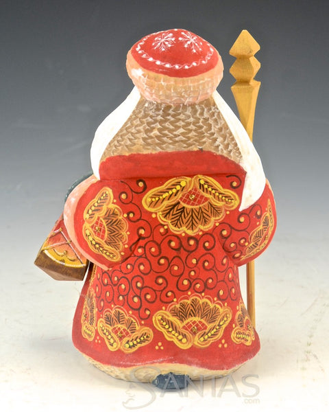 Russian Santa Claus with Penguin Scene on front