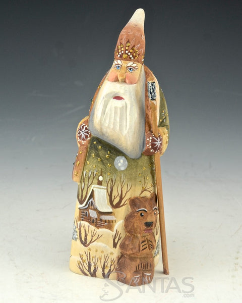 Woodland Wanderer Scenic Russian Santa with Bear