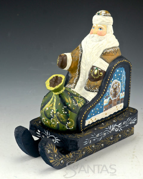 Sleighride Santa - Russian Santa Claus Carving