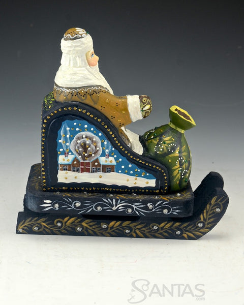 Sleighride Santa - Russian Santa Claus Carving