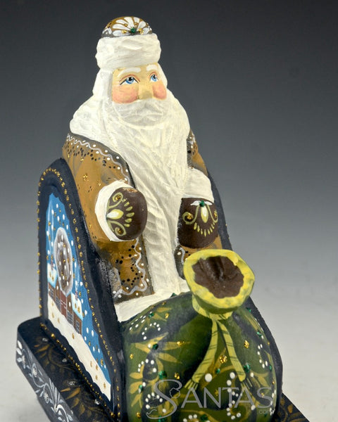 Sleighride Santa - Russian Santa Claus Carving