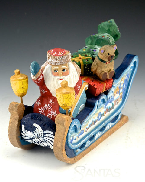 Sleighride Santa with Lantern and Gifts