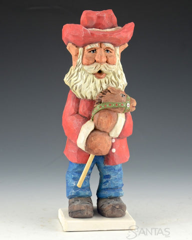 Russell Scott Cowboy Santa with Stick Pony