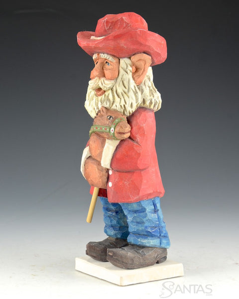 Russell Scott Cowboy Santa with Stick Pony