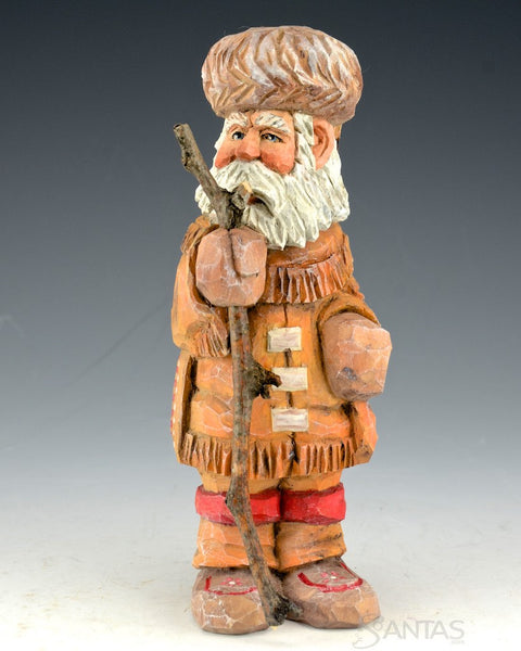 Russell Scott Woodsman Santa with walking stick