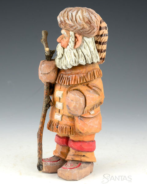 Russell Scott Woodsman Santa with walking stick