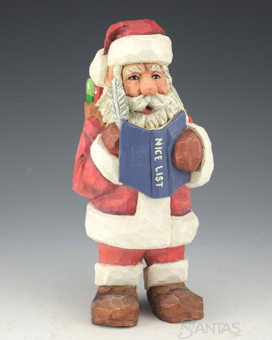 Russell Scott Nice List Santa with Feather Pen and Presents