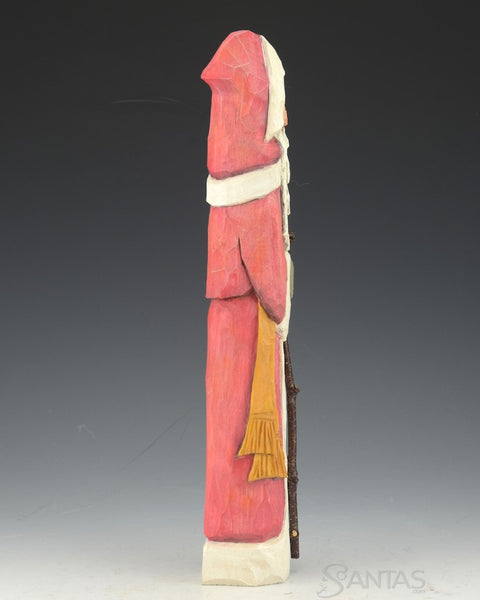 Russell Scott Tall Pencil Santa holding Walking Stick