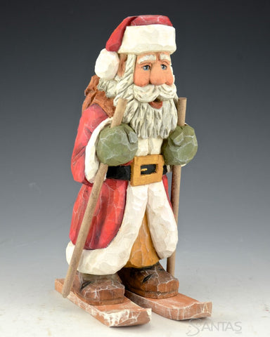 Russell Scott Carved Santa on Skis