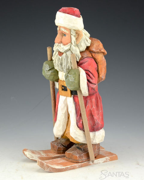 Russell Scott Carved Santa on Skis