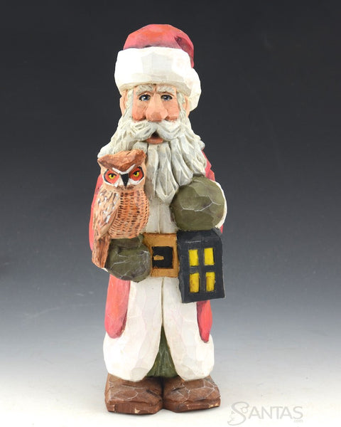 Russell Scott Woodsy Santa with Owl and Lantern