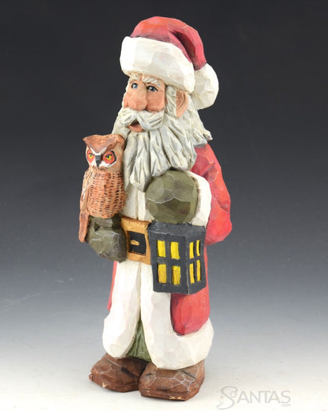 Russell Scott Woodsy Santa with Owl and Lantern