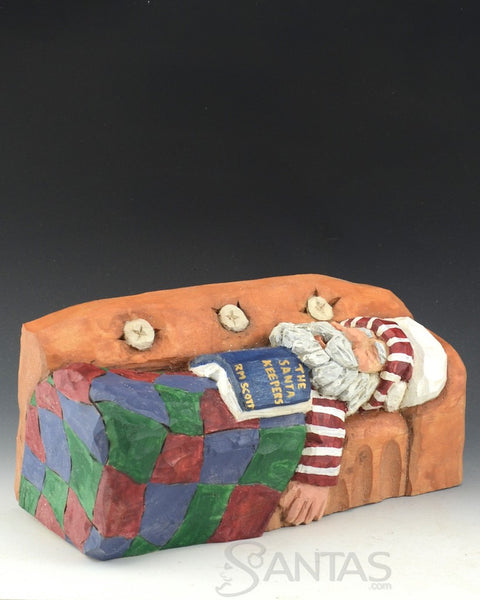 Russell Scott Tired Santa Sleeping on Couch
