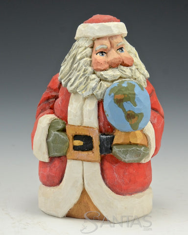 Russell Scott Santa Holding Globe