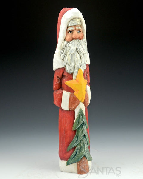 Russell Scott Old World Santa Placing Star