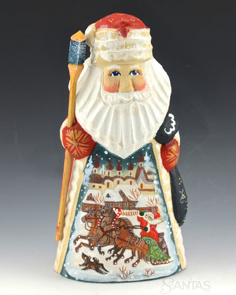 Small Santa with Troika Scene 5.5"