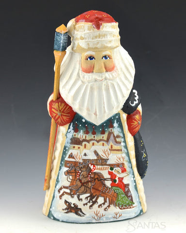 Small Santa with Troika Scene 5.5"