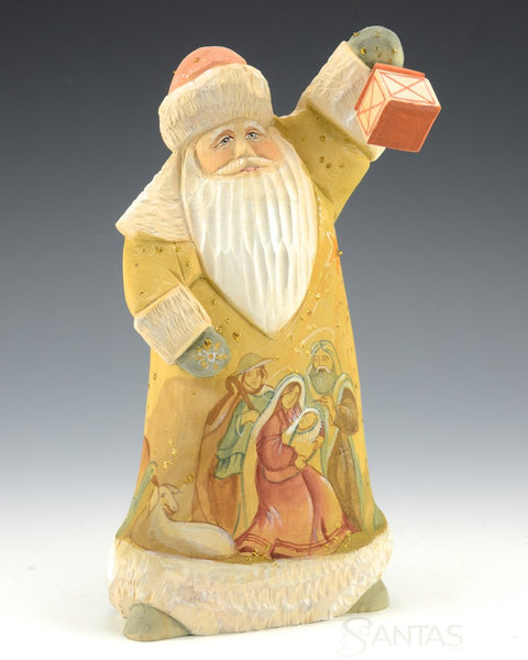 Santa with Nativity and Angel 9"