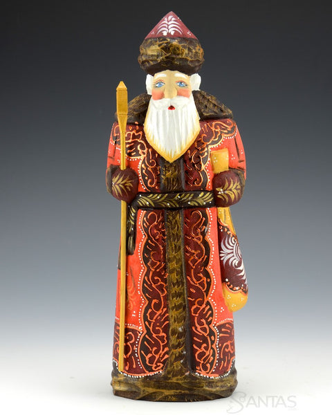 10 inch Burgundy and Gold Russian Santa