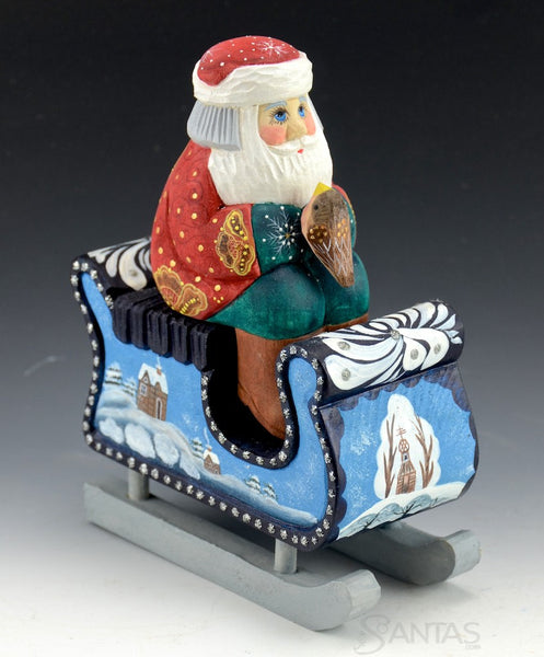 Santa and Bird on a Sleighride - Russian Santa