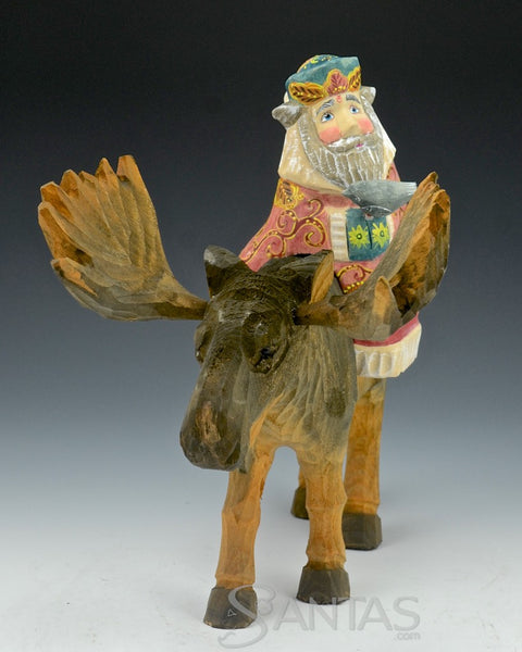 Moose Ride For Santa Claus and a Bird